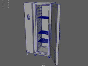 Refrigerator metal cabinet with door Modello 3D