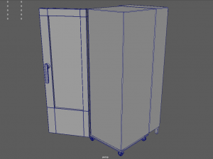 Refrigerator metal cabinet with door Modello 3D