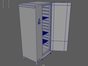 Refrigerator metal cabinet with door Modello 3D
