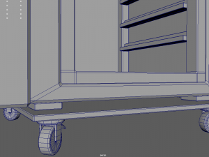 Refrigerator metal cabinet with door Modello 3D