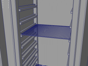Refrigerator metal cabinet with door Modello 3D
