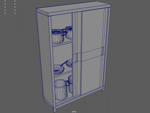 Cookware Set sink in metal cabinet 3D 모델