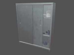 Cookware Set sink in metal cabinet 3D 모델