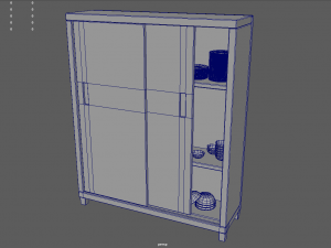 Cookware Set sink in metal cabinet 3D 모델