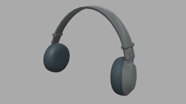 Low Poly Headphones 3D Model .c4d .max .obj .3ds .fbx .stl .blend 