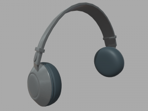 Low Poly Headphones 3D Model