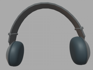Low Poly Headphones 3D Model