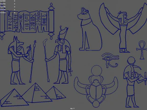 Egyptian Silhouettes Pack 3D Print Model