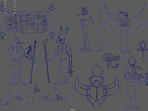 Egyptian Silhouettes Pack 3D Print Model