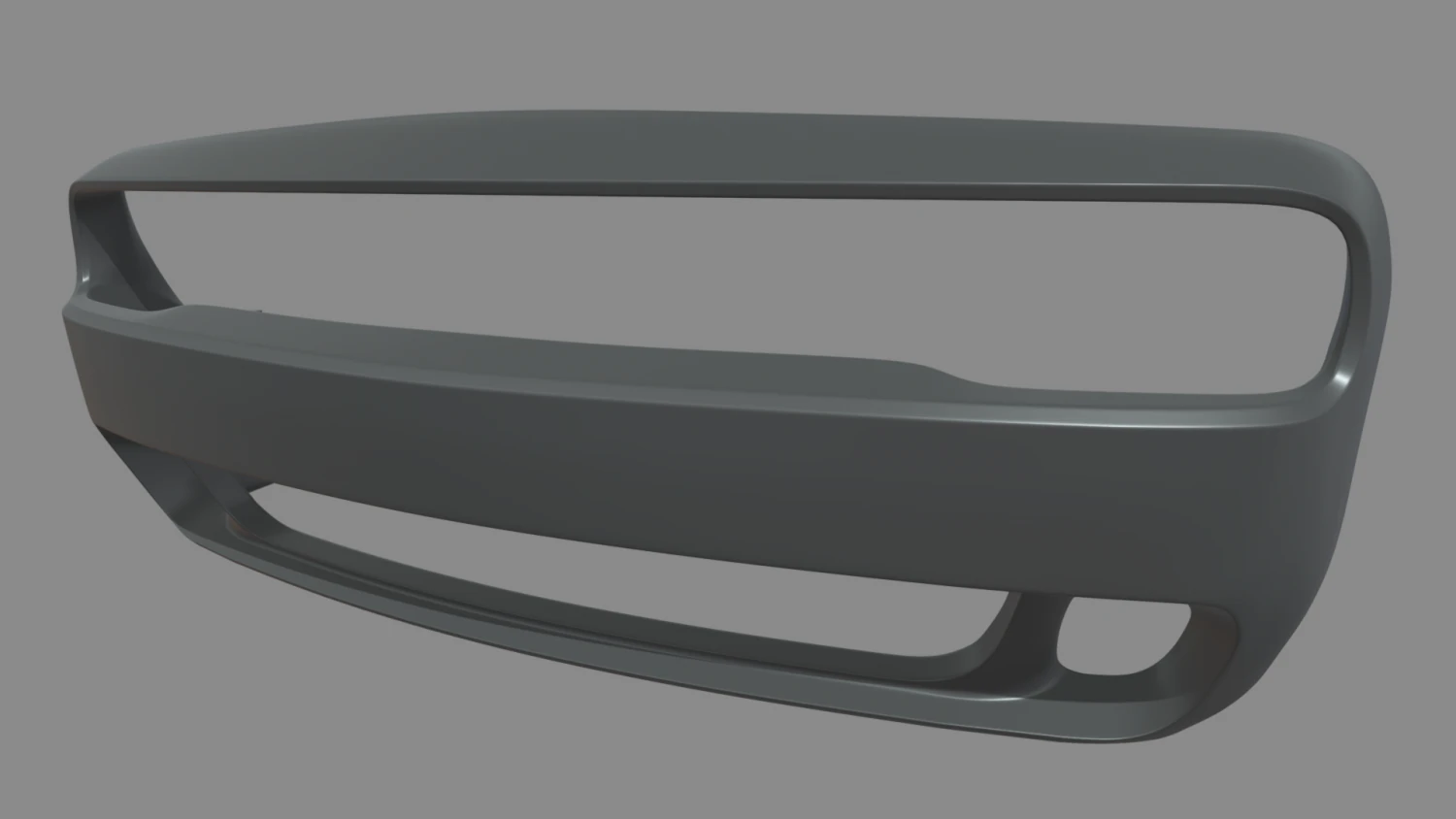 Front Bumper Dodge Challenger 3D Model .c4d .max .obj .3ds .fbx .stl .blend 