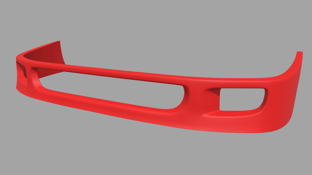 Front Bumper Ferrari F40 3D Model .c4d .max .obj .3ds .fbx .stl .blend 