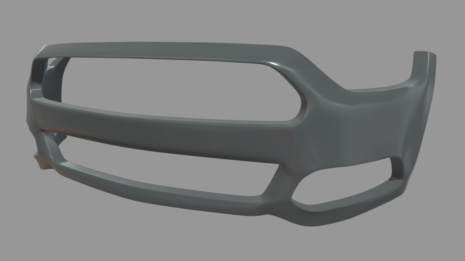 Front Bumper Mustang Custom 3D Model .c4d .max .obj .3ds .fbx .stl .blend