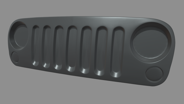 Front Bumper Jeep 3D Model .c4d .max .obj .3ds .fbx .stl .blend 