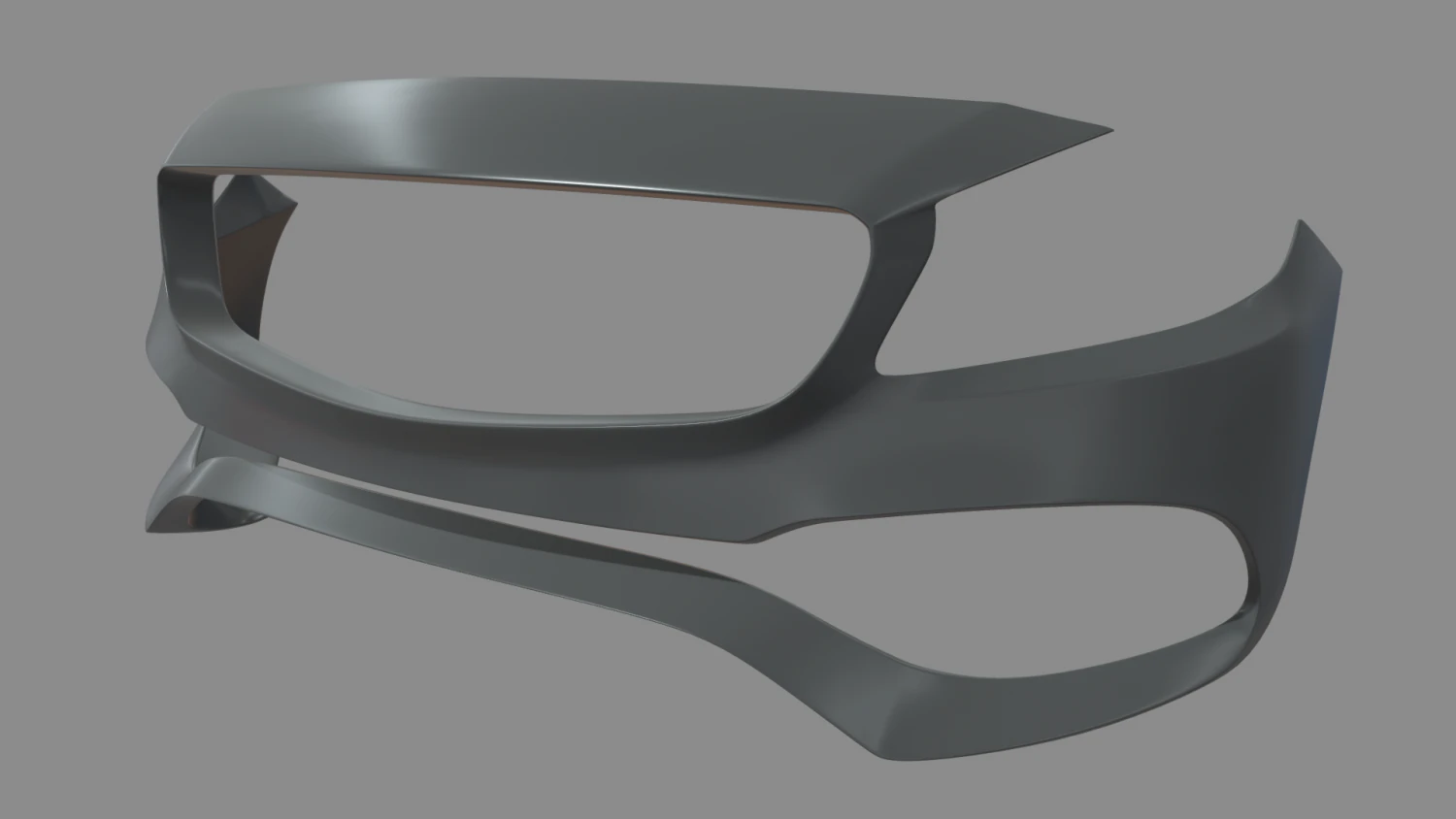 Front Bumper Mercedes Benz 3D Model .c4d .max .obj .3ds .fbx .stl .blend 
