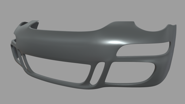 Front Bumper Porsche Custom 3D Model .c4d .max .obj .3ds .fbx .stl .blend 