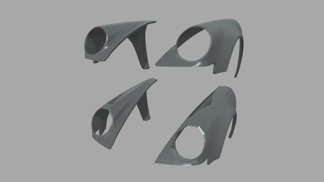 Front Fender Porsche Custom 3D-Modell .c4d .max .obj .3ds .fbx .stl .blend 