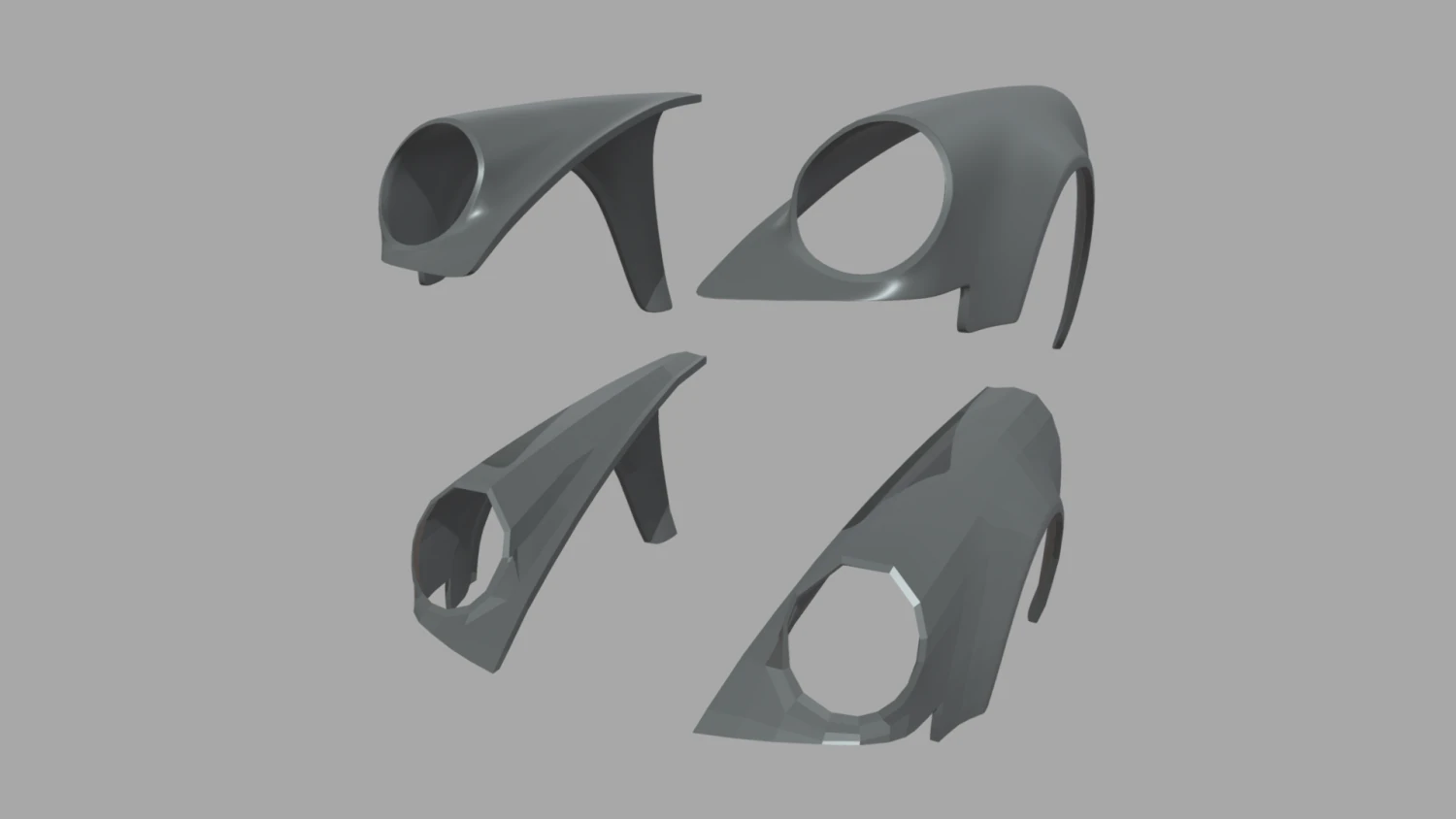 Front Fender Porsche Custom 3D Model .c4d .max .obj .3ds .fbx .stl .blend