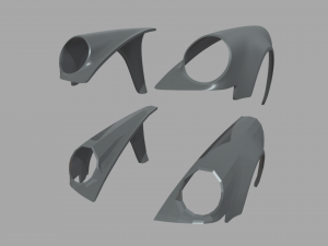 Front Fender Porsche Custom Modelo 3D