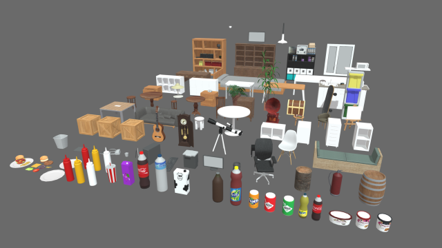 Furniture Pack Modèle 3D .c4d .max .obj .3ds .fbx .stl .blend 