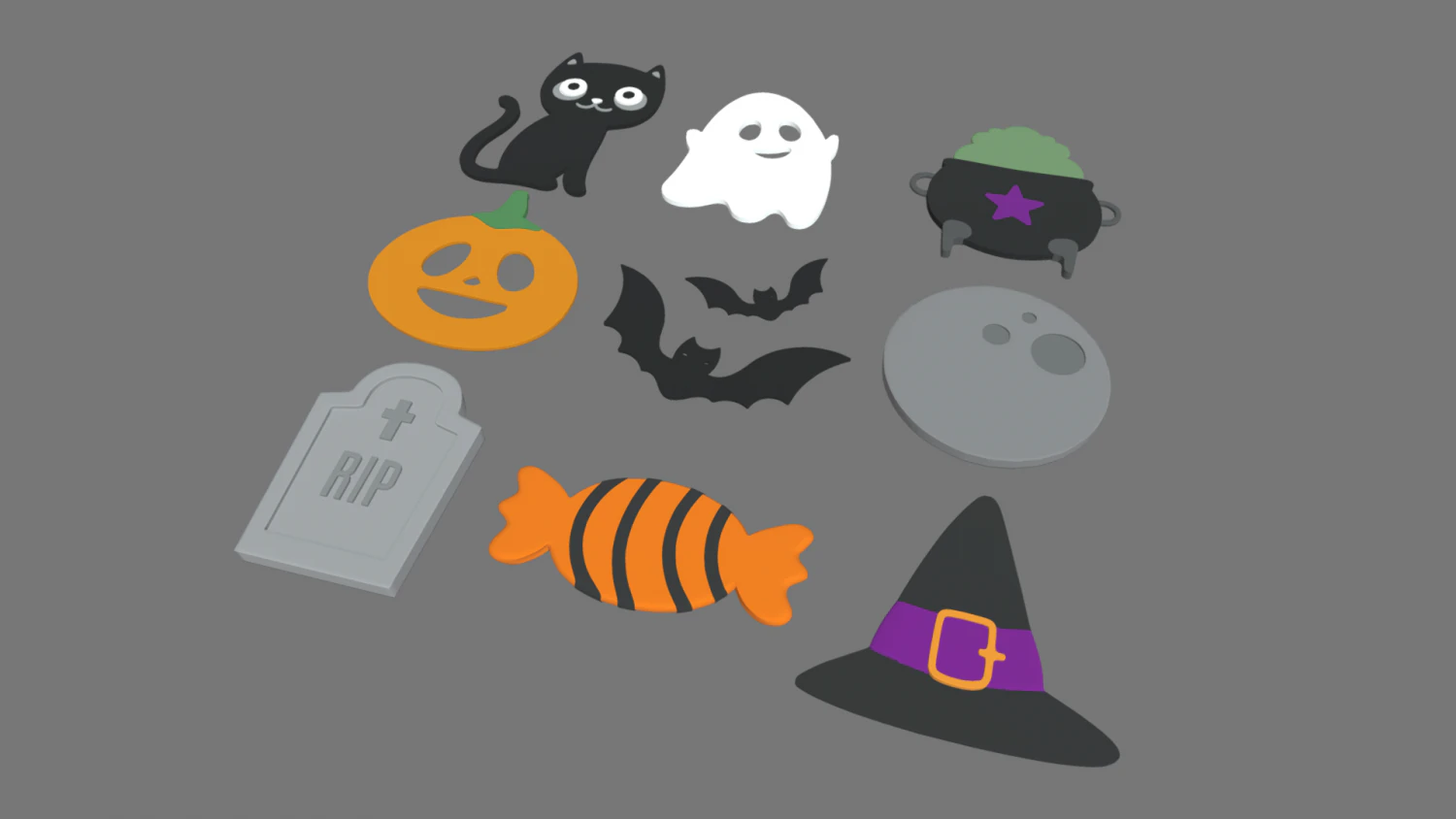 Halloween Candies Pack 01 3D Model .c4d .max .obj .3ds .fbx .stl .blend 