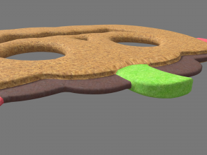 Halloween Pumpkin Cookie 01 3D Model