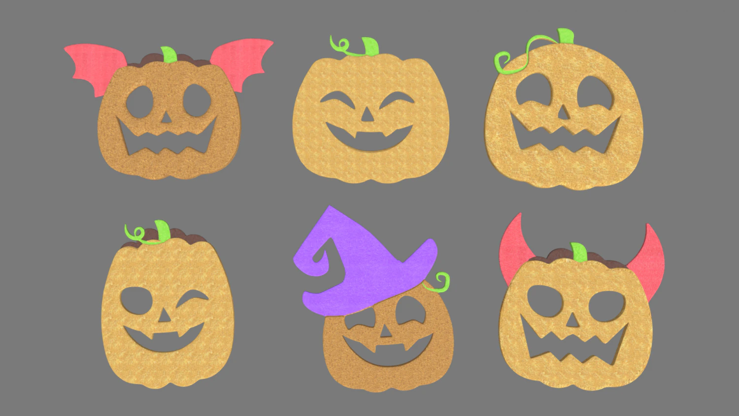 Halloween Pumpkin Cookies Pack 01 3D Model .c4d .max .obj .3ds .fbx .stl .blend 