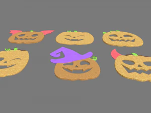 Halloween Pumpkin Cookies Pack 01 3D Model