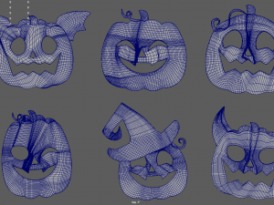 Halloween Pumpkin Cookies Pack 01 3D Modell