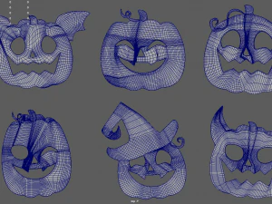 Halloween Pumpkin Cookies Pack 01 3D Model
