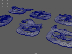 Halloween Pumpkin Cookies Pack 01 3D Model