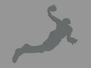 Portachiavi a catena da basket 01 Modello di stampa 3D