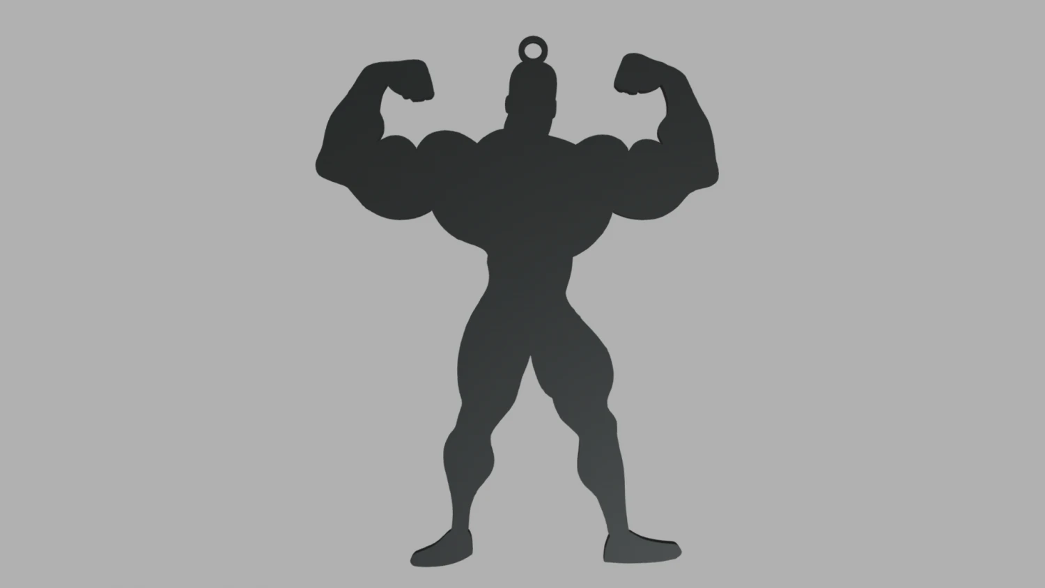 Body Building Key Ring Chain 01 3D Print Model .c4d .max .obj .3ds .fbx .stl .blend