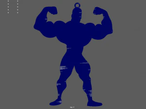 Body Building Key Ring Chain 01 3D Print Model