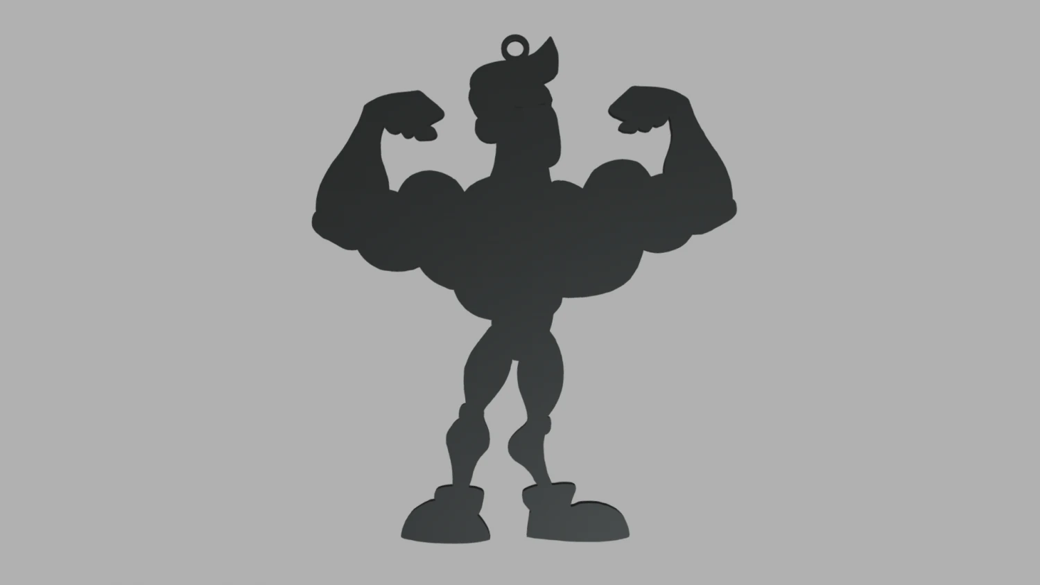 Body Building Key Ring Chain 02 3D Print Model .c4d .max .obj .3ds .fbx .stl .blend