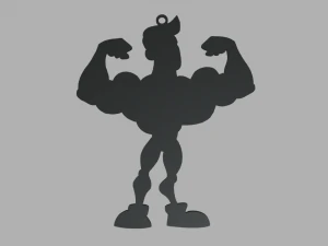 Bodybuilding-Schl&uuml;sselanh&auml;nger 02 3D Druckmodell