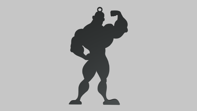Body Building Key Ring Chain 03 Modello di stampa 3D .c4d .max .obj .3ds .fbx .stl .blend 