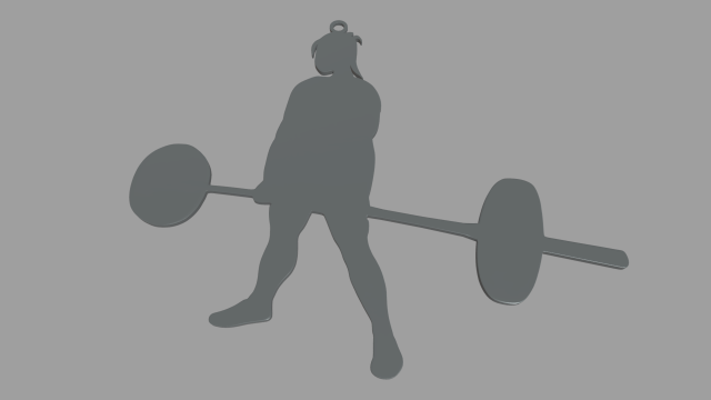 Deadlift Key Ring Chain 01 3Dプリントモデル .c4d .max .obj .3ds .fbx .stl .blend 