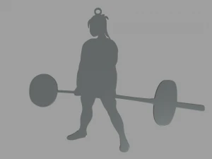 Deadlift Key Ring Chain 01 3D Print Model