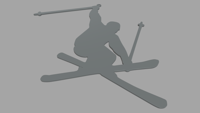 Skiing Key Ring Chain 01 3D Принт Модель .c4d .max .obj .3ds .fbx .stl .blend 