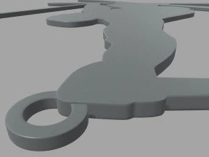 Skiing Key Ring Chain 01 3D Print Model