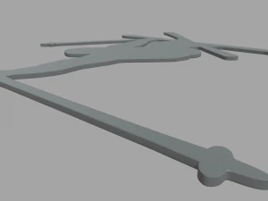 Skiing Key Ring Chain 01 3D Print Model