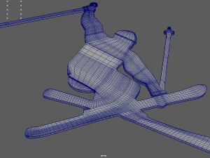 Skiing Key Ring Chain 01 3D Print Model