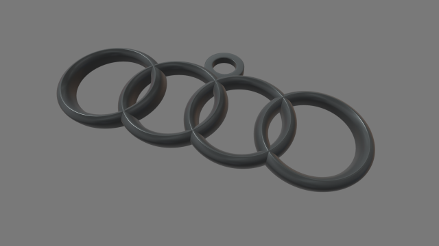 Audi Key Ring 3Dプリントモデル .c4d .max .obj .3ds .fbx .stl .blend 