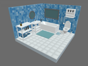 Low Poly Bathroom Pack 01 3D Model