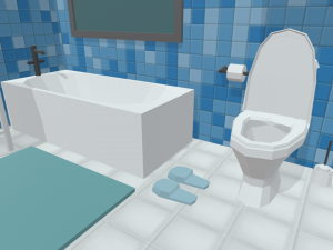 Low Poly Bathroom Pack 01 3D Модель