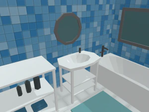 Low Poly Bathroom Pack 01 3D Model