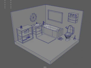 Low Poly Bathroom Pack 01 3D Model