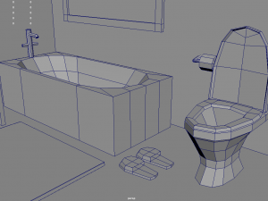 Low Poly Bathroom Pack 01 3D Модель