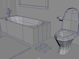 Low Poly Bathroom Pack 01 3D Model