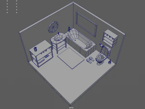 Low Poly Bathroom Pack 01 3D Model